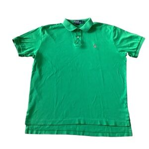 Polo Ralph Lauren Mens the iconic polo shirt green with pink pony size large